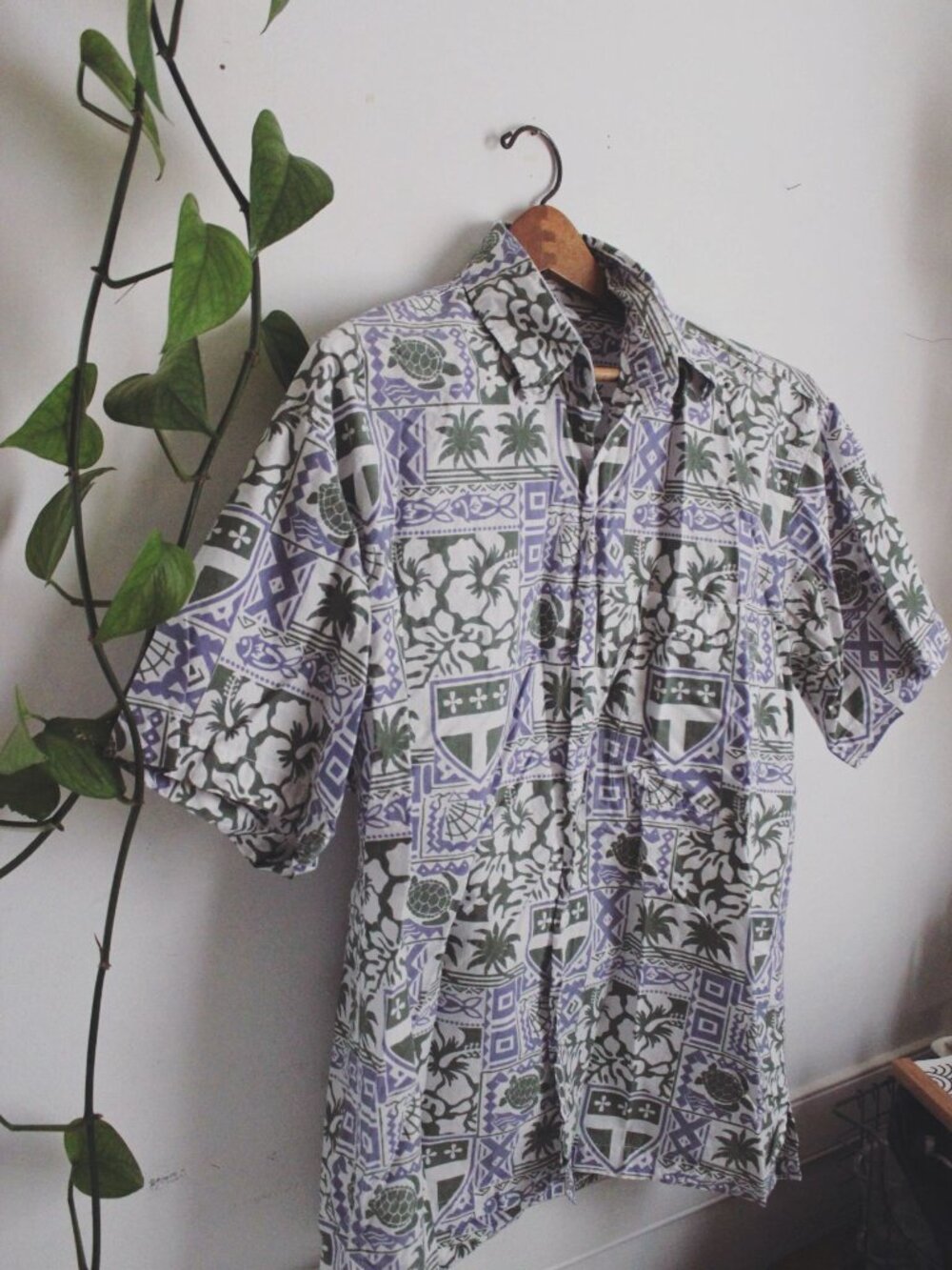 Vintage Wet Dog Hawaiian Shirt Tropical Floral Animal Button-Up Cotton Small 90s - Picture 3 of 7